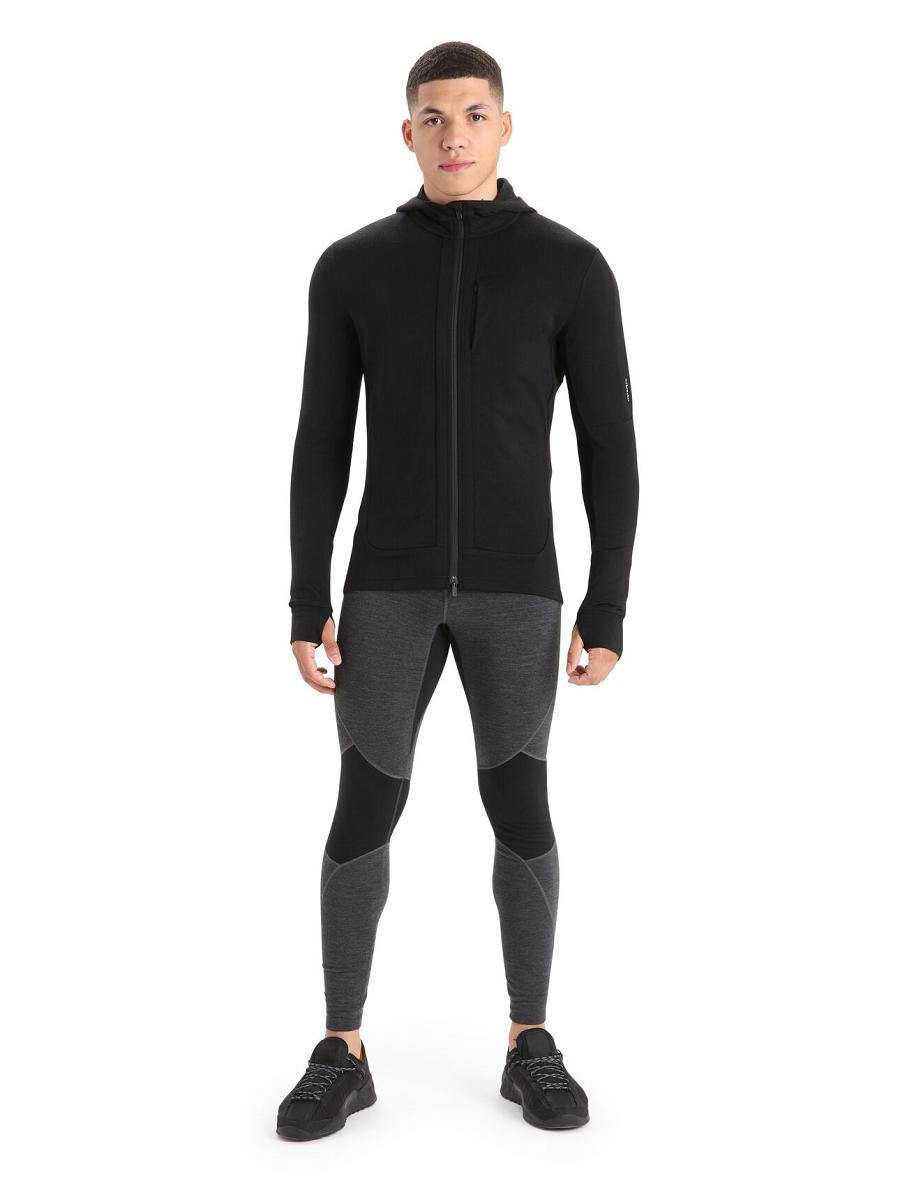 Icebreaker Merino Quantum III Long Sleeve Zip Miesten Huppari Mustat | FI 1270ZUTG